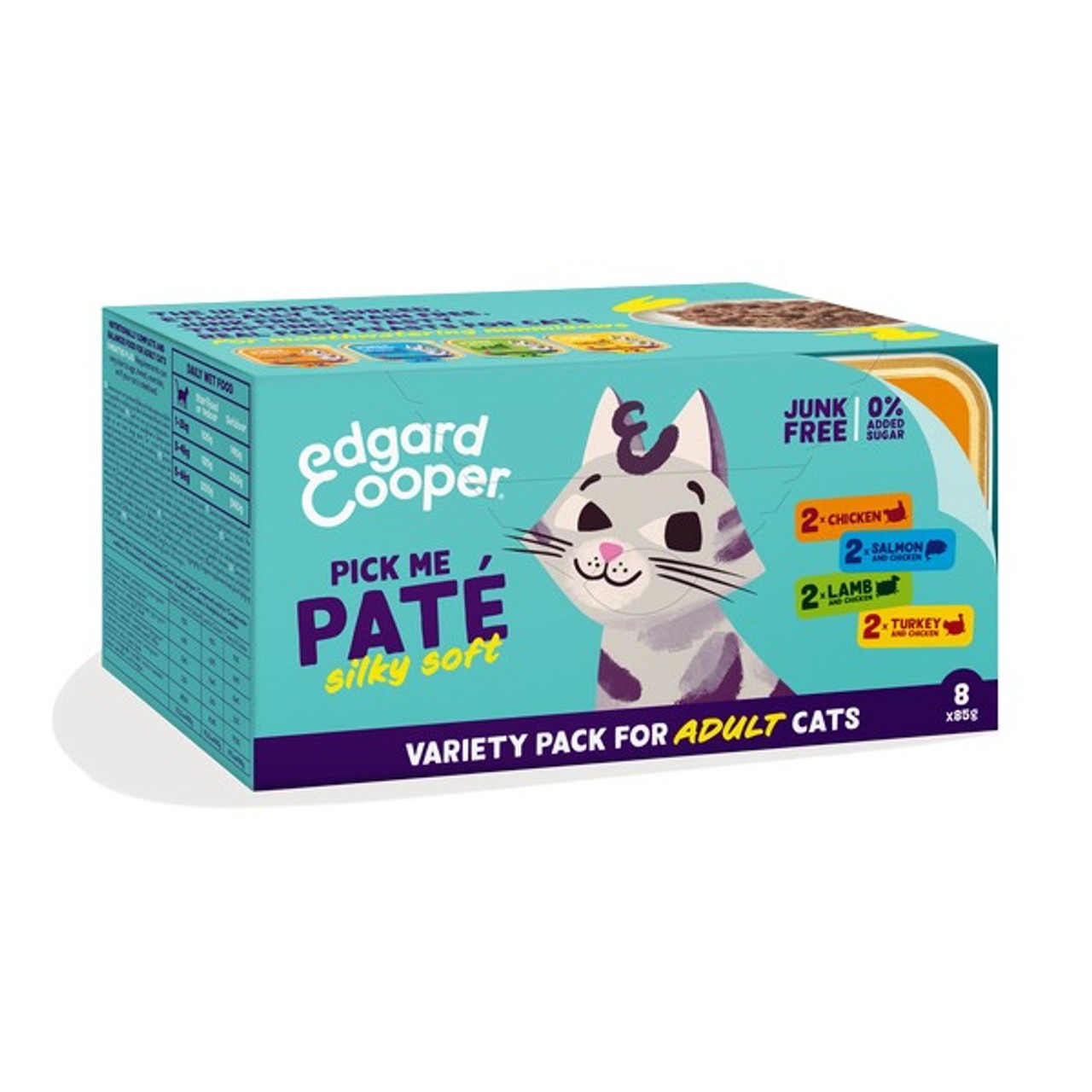 Edgard & Cooper Edgard & Cooper Pate Beef Chicken Lamb Salmon Turkey Adult Wet Cat Food pet food packaging
